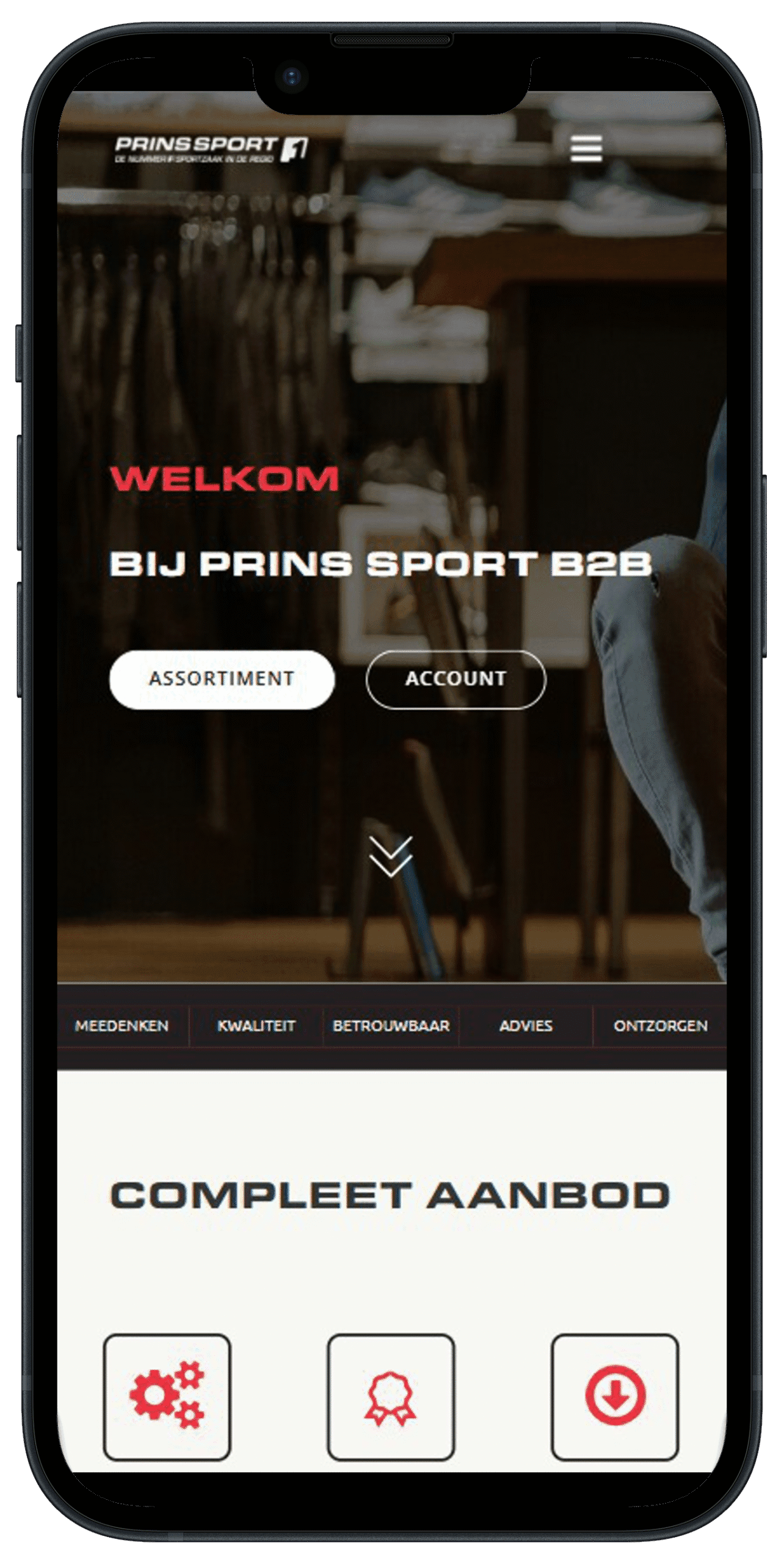 mobiel versie prins sport b2b